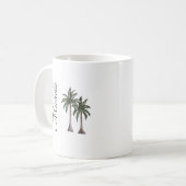 Eleganter Tropical Palm Trees Beach Personalisiert Kaffeetasse (Vorderseite Links)