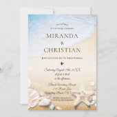 Eleganter Tropical Starfish Beach Hochzeit Einladu Einladung (Vorderseite)