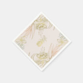 Eleganter Tropischer Botanischer Blumenstrauß Serviette (Ecke)