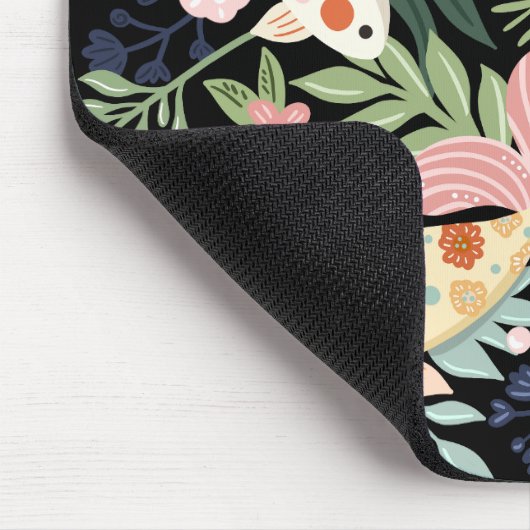 Eleganter tropischer Flora-Botanischer Koi-Fischte Mousepad (Ecke)