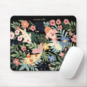 Eleganter tropischer Flora-Botanischer Koi-Fischte Mousepad (Mit Mouse)