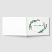 Eleganter tropischer Foliage Oval Rahmen Hochzeit Gästebuch (Voll)