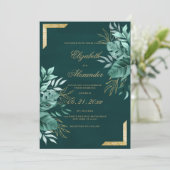 Eleganter tropischer Glitzer Einladung (Stehend Vorderseite)