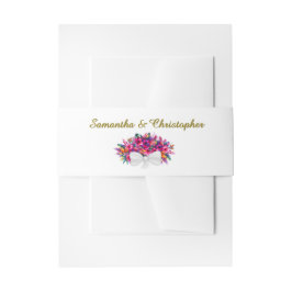 Eleganter tropischer Hibiskus Blume Bouquet Weddin Einladungsbanderole