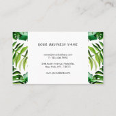 Eleganter tropischer Innenarchitekt Visitenkarte (Rückseite)
