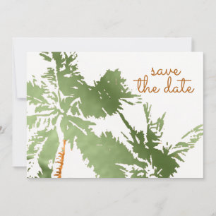 Eleganter tropischer Kupfer Palmen Trees Beach Hoc Save The Date