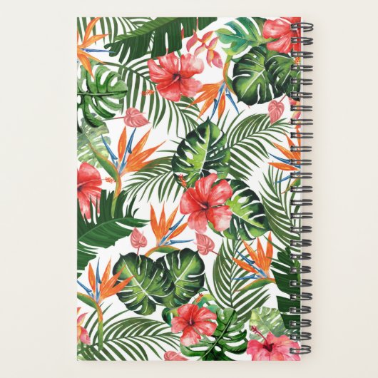 Eleganter tropischer Mit Monogramm Planer (Rückseite)