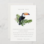 Eleganter tropischer Regenwald Toucan Fauna Hochze Dankeskarte (Vorne/Hinten)