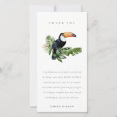 Eleganter tropischer Regenwald Toucan Fauna Hochze Dankeskarte (Vorderseite)