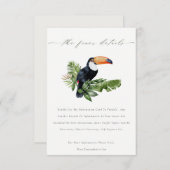 Eleganter tropischer Regenwald Toucan Hochzeiten D Begleitkarte (Vorne/Hinten)