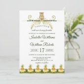 Eleganter tropischer Sommer Wedding Invitvitation Einladung (Stehend Vorderseite)