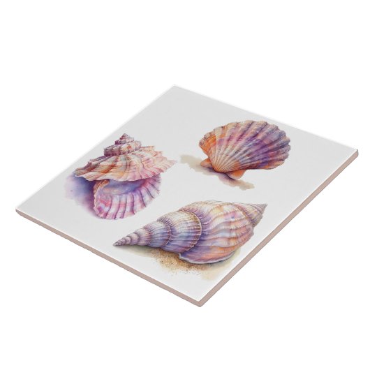 Eleganter tropischer Strand Seashells Pearls Nauti Fliese (Seite)