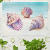 Eleganter tropischer Strand Seashells Pearls Nauti Geschirrtuch (Gefaltet)