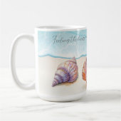Eleganter tropischer Strand Seashells Pearls Nauti Kaffeetasse (Links)