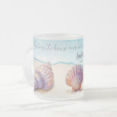 Eleganter tropischer Strand Seashells Pearls Nauti Mattglastasse (Vorderseite Links)