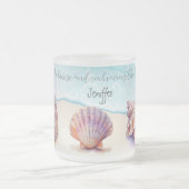 Eleganter tropischer Strand Seashells Pearls Nauti Mattglastasse (Mittel)