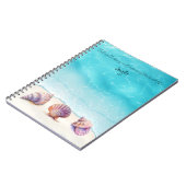 Eleganter tropischer Strand Seashells Pearls Nauti Notizblock (Linke Seite)