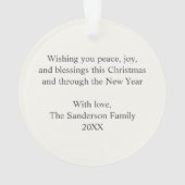 Eleganter Trumpet mit Psalm 150:3 Weihnachten Ornament (Rückseite)