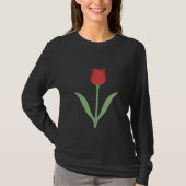 Eleganter Tulpe-Entwurf auf Schwarzem T-Shirt (Vorderseite)
