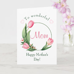 Eleganter Tulpenblumenrahmen zum Muttertag Karte