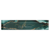 Eleganter Türkis Agate Gold Script Monogram Name Namensplakette (Vorderseite)