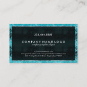 Eleganter Türkis Disco Glitzer Visitenkarte (Rückseite)