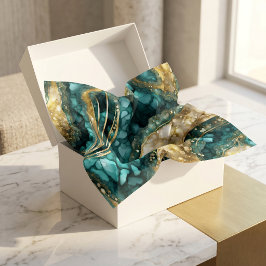 Eleganter Türkisblauer Gold Achat Geode Marmor Abs Seidenpapier