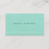 Eleganter türkisfarbener Beruflicher Goldrand Visitenkarte (Vorderseite)