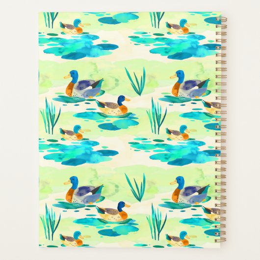 Eleganter türkisfarbener Entenname Rezept Planer (Rückseite)