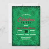 Eleganter türkisfarbener Glitzer Schneeflocken Wei Einladung (Vorderseite)