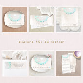 Eleganter türkisfarbener Lotus Blume Weißer Marmor Visitenkarte