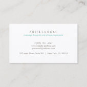 Eleganter türkisfarbener Lotus Blume Weißer Marmor Visitenkarte (Rückseite)