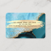 Eleganter, türkisfarbener Marmor Visitenkarte (Rückseite)