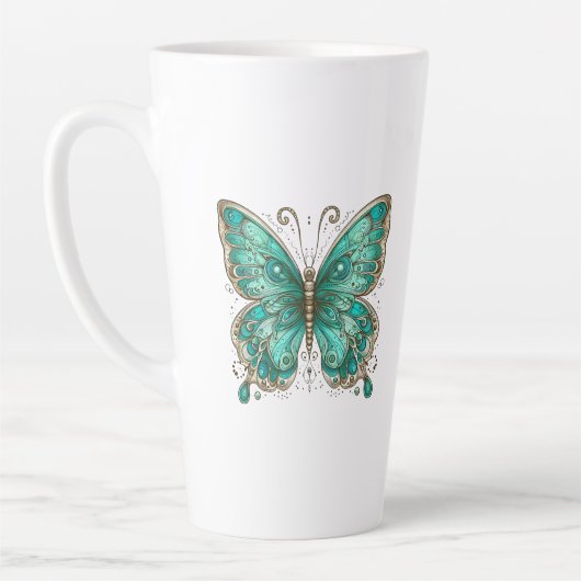 Eleganter türkisfarbener Schmetterling Grosser Milchtasse (Links)