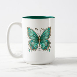 Eleganter türkisfarbener Schmetterling Grosser Zweifarbige Tasse