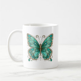 Eleganter türkisfarbener Schmetterling Klassische  Kaffeetasse