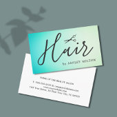 Eleganter türkisfarbener Schwarzer Scheren Haarsti Visitenkarte