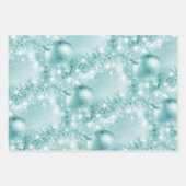 Eleganter türkisfarbener Silber und violetter Weih Geschenkpapier Set (Vorderseite)