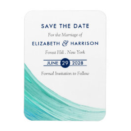 Eleganter türkisfarbener Tides Beach Save the Date Magnet