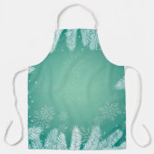 Eleganter türkisfarbener Winter Schürze (Vorderseite)