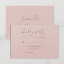 Eleganter Typ Blush Korallen Aquarell Hochzeit rsv Einladung