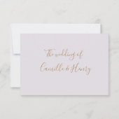 Eleganter Typ dunkelblaue goldene lila Hochzeit rs Einladung (Rückseite)