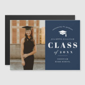 Eleganter Typ Foto Abschluss Magnetkarte Magneteinladung (Vorne/Hinten)