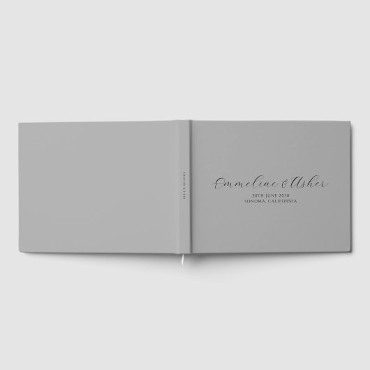 Eleganter Typ Script Serif Custom Gray Wedding Gästebuch (Voll)