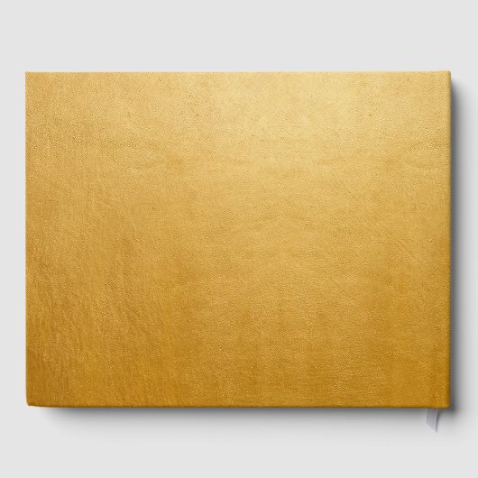 Eleganter Typ Skriptserif Custom Gold Wedding Gästebuch (Rückseite)