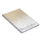 eleganter Typografie-Marmor-leichte Gold-Glitzer o Notizblock (Rechte Seite)