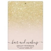 Eleganter Typografie rot schick Gold Glitzer ombre Klemmbrett (Rückseite)