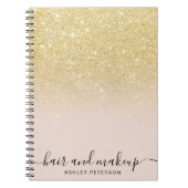 Eleganter Typografie, schick goldfarbener Glitzer  Notizblock (Vorderseite)