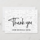 Eleganter Typografie Script Math Abschluss Dankeskarte (Vorderseite)