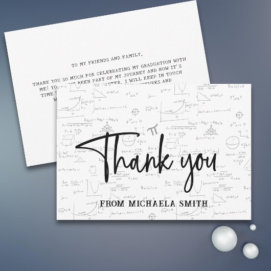Eleganter Typografie Script Math Abschluss Dankeskarte